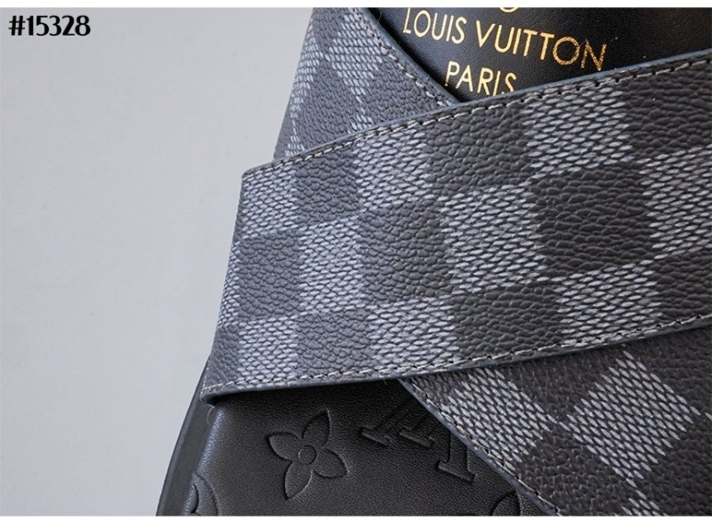 루이비통 남성 다미에 레더 슬라이드