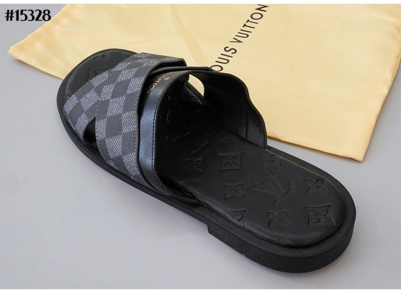 루이비통 남성 다미에 레더 슬라이드