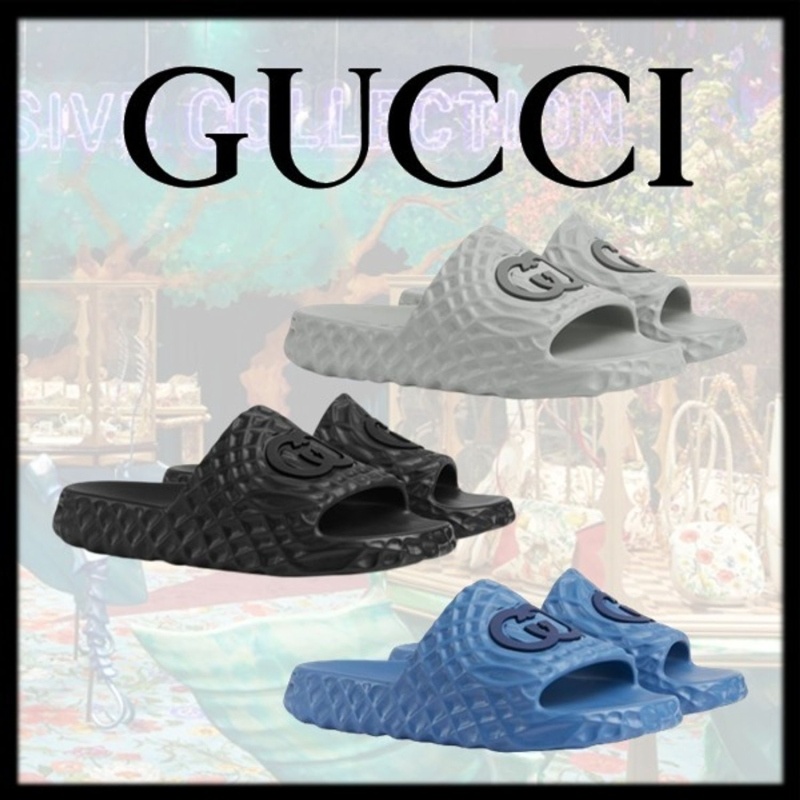 구찌 인터로킹 G 슬라이드 러버 샌들 - 3 Color