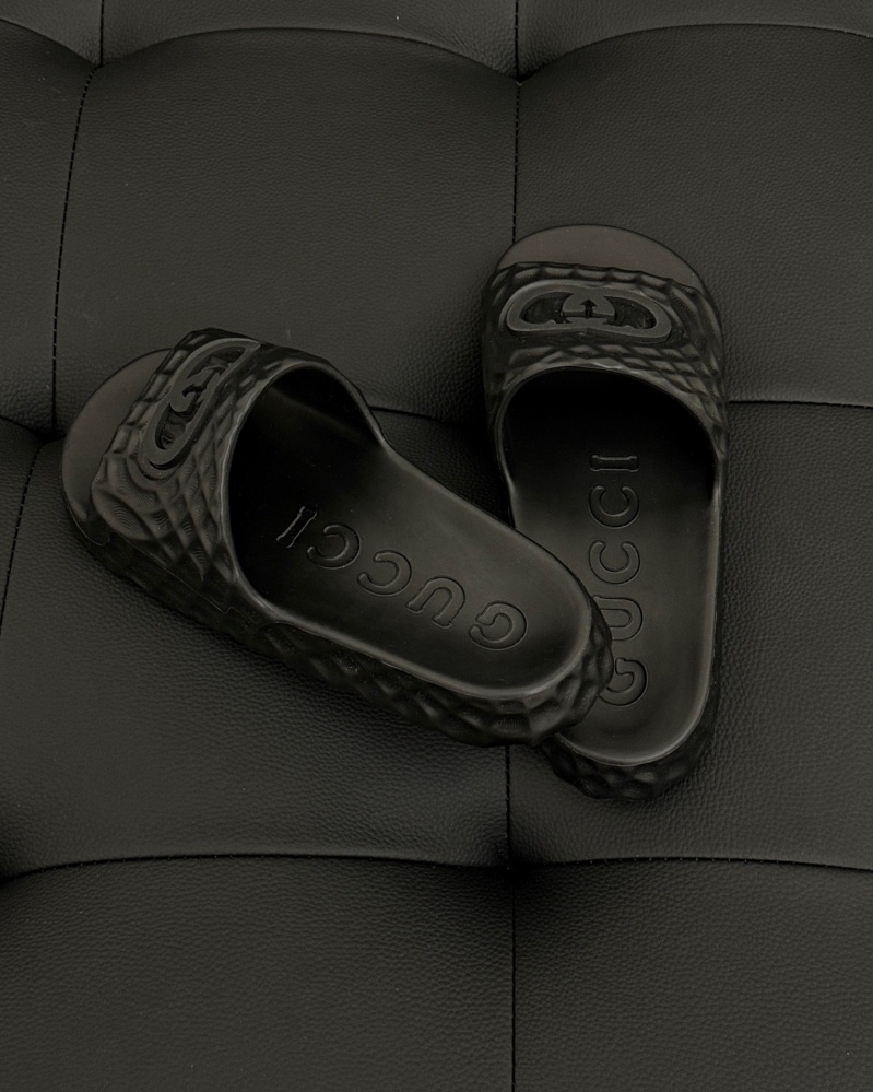 구찌 인터로킹 G 슬라이드 러버 샌들 - 3 Color