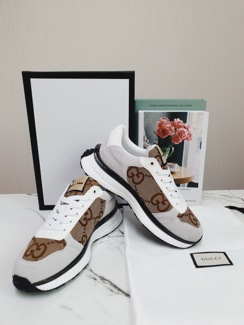 구찌 GG로고 화이트&브라운 스니커즈