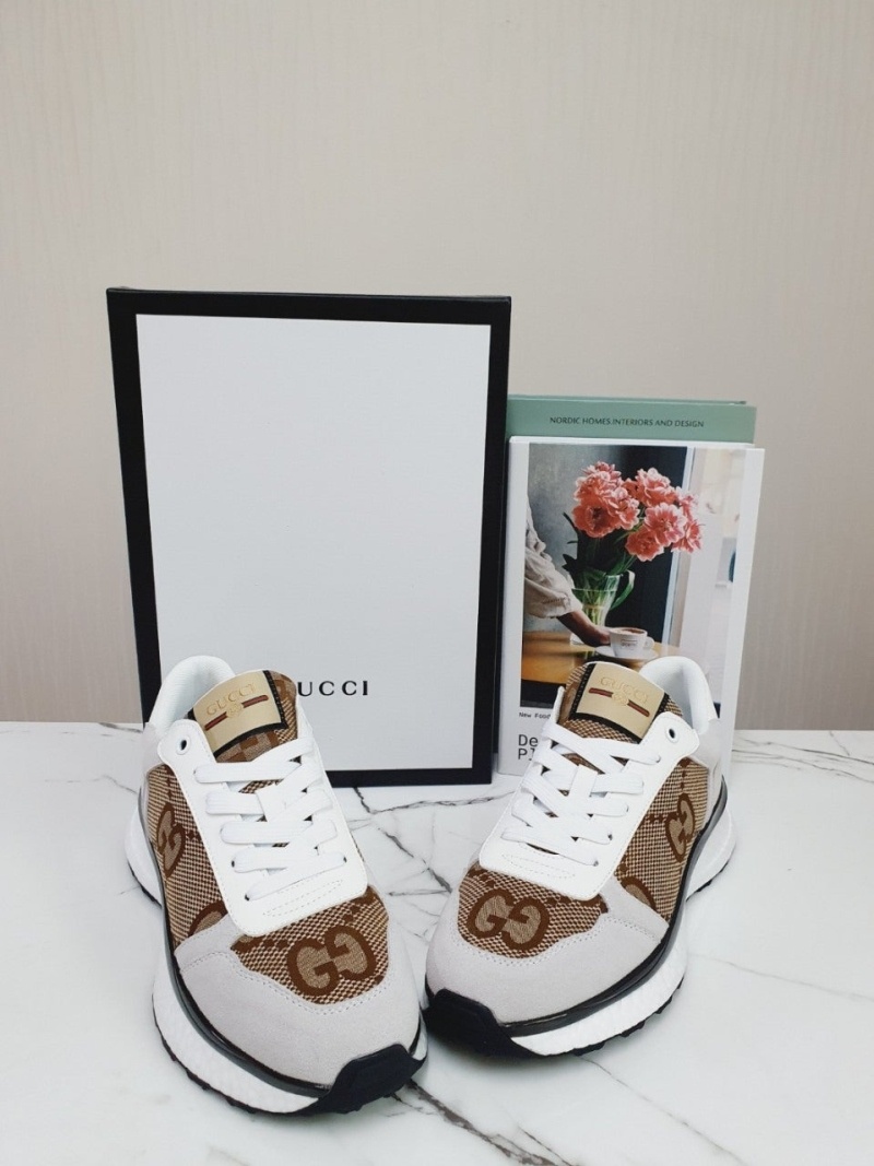 구찌 GG로고 화이트&브라운 스니커즈