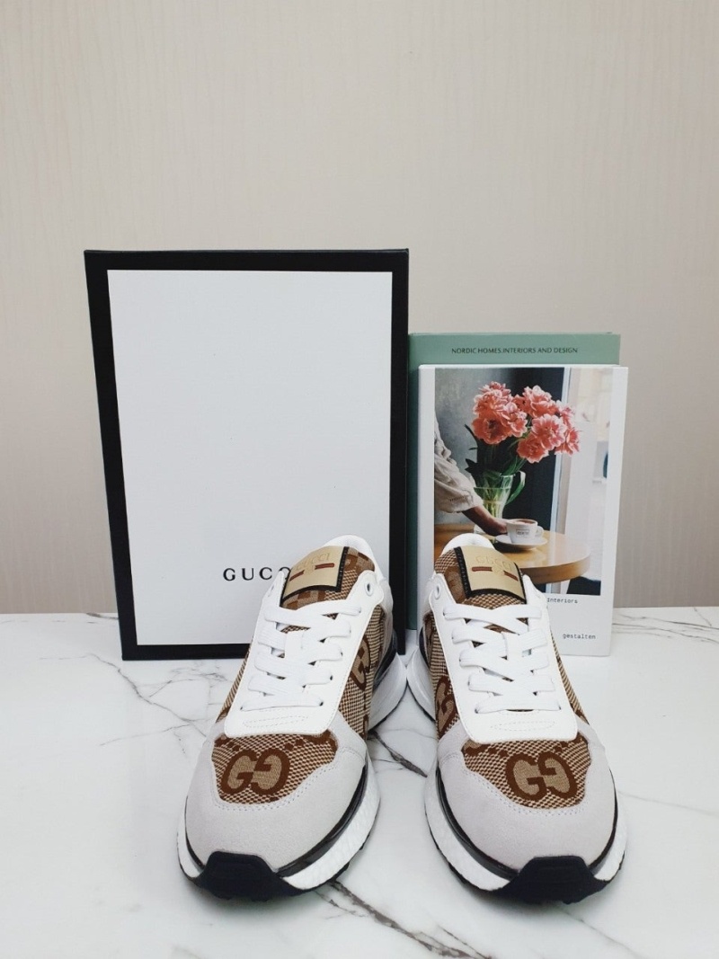 구찌 GG로고 화이트&브라운 스니커즈