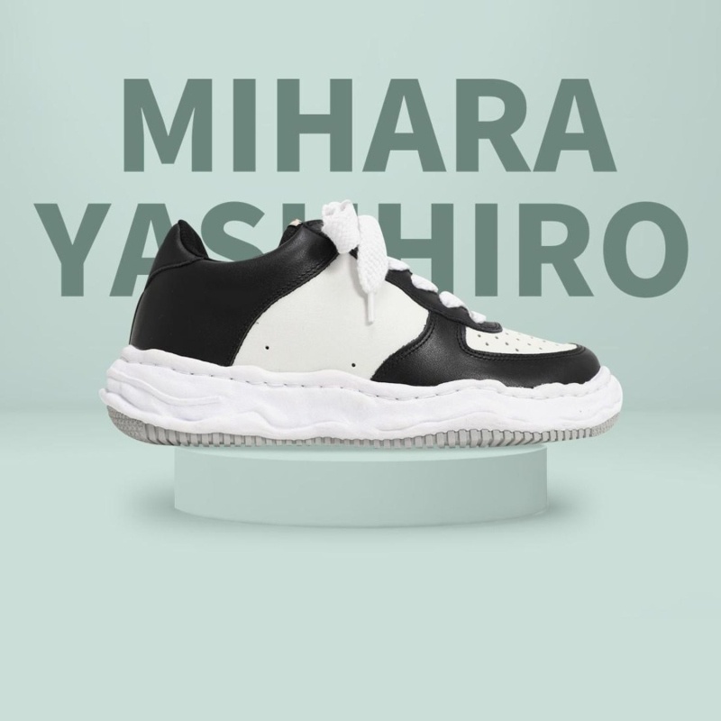 메종 미하라 야스히로 MMY 수입고급 웨인 OG 솔 레더 로우탑 스니커즈