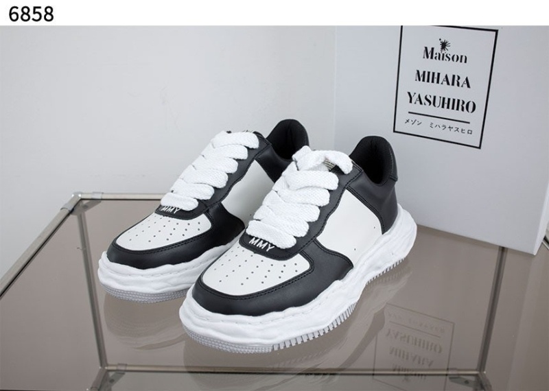 메종 미하라 야스히로 MMY 수입고급 웨인 OG 솔 레더 로우탑 스니커즈