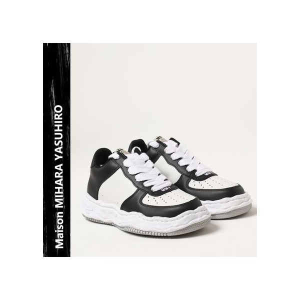 메종 미하라 야스히로 MMY 수입고급 웨인 OG 솔 레더 로우탑 스니커즈