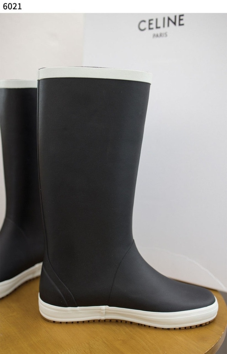 셀린느 수입고급 플랫 미드 레인부츠