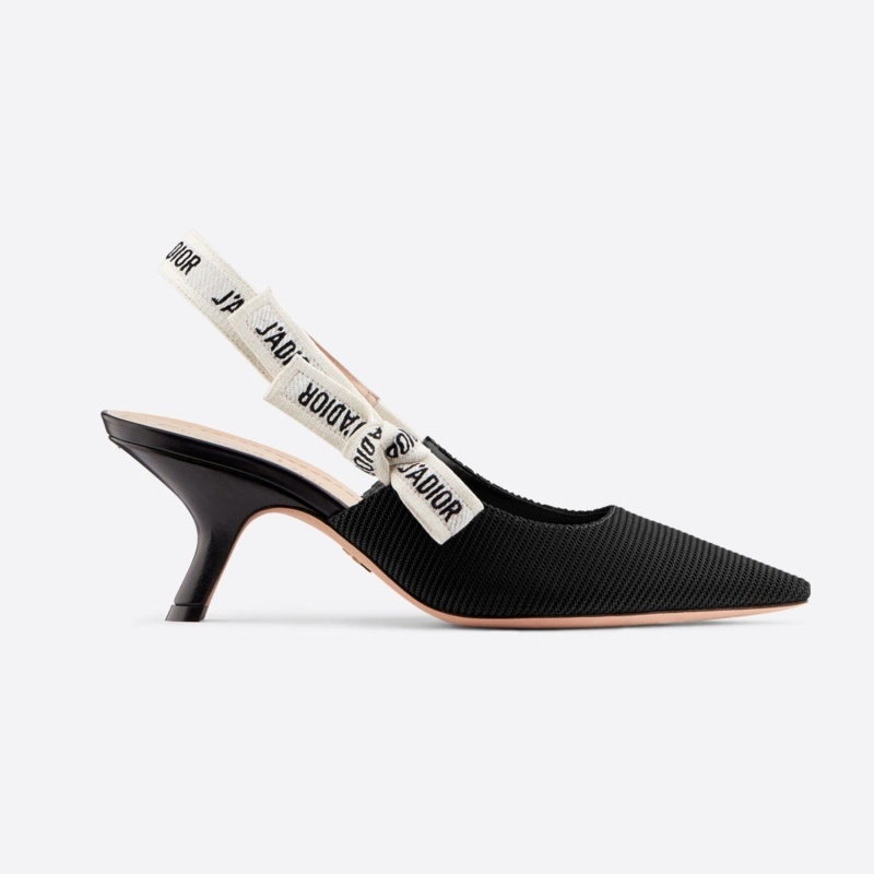 디올 자디올 슬링백 펌프스 테크니컬 패브릭 블랙