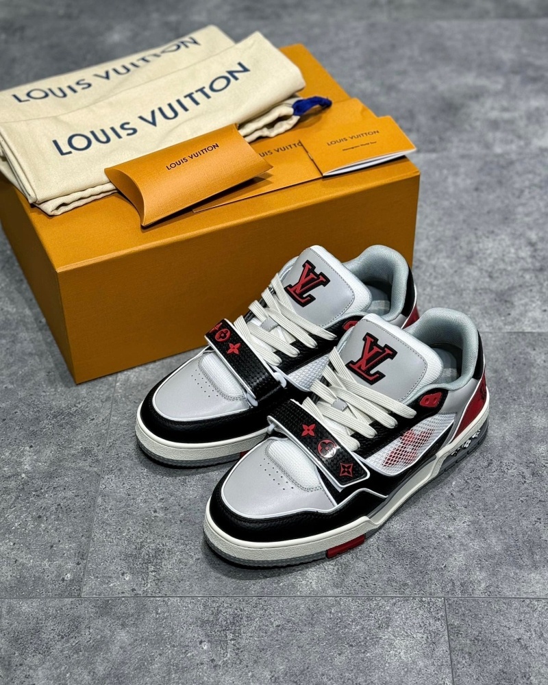 루이비통 LV 트레이너 스니커즈 모노그램 플라워 - 레드