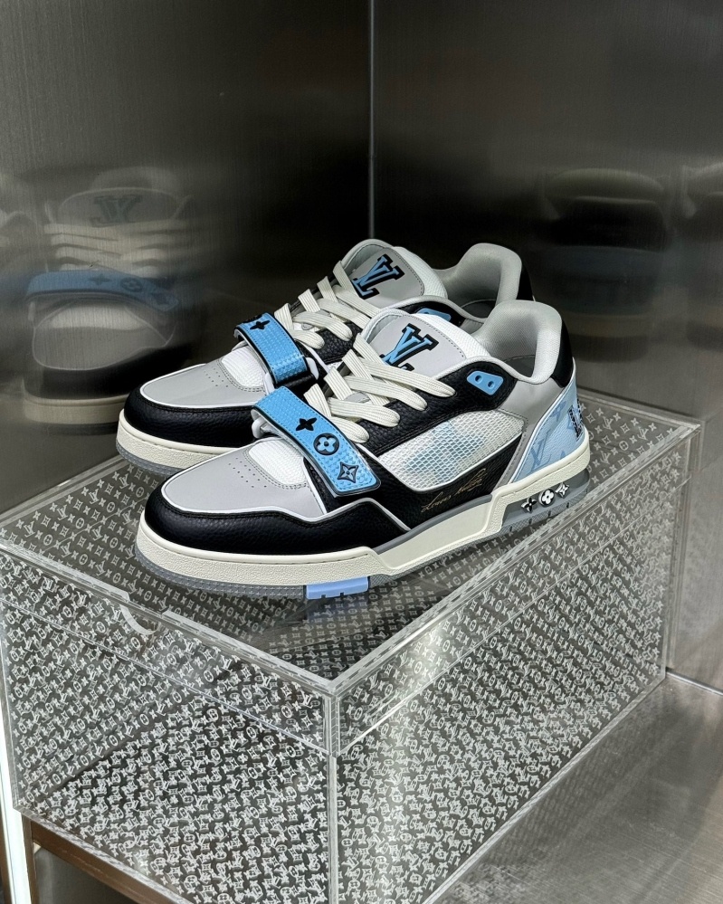 루이비통 LV 트레이너 스니커즈 모노그램 플라워 - 블루