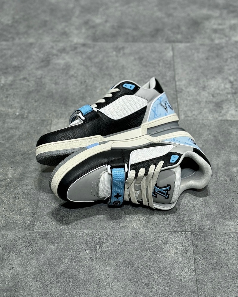 루이비통 LV 트레이너 스니커즈 모노그램 플라워 - 블루