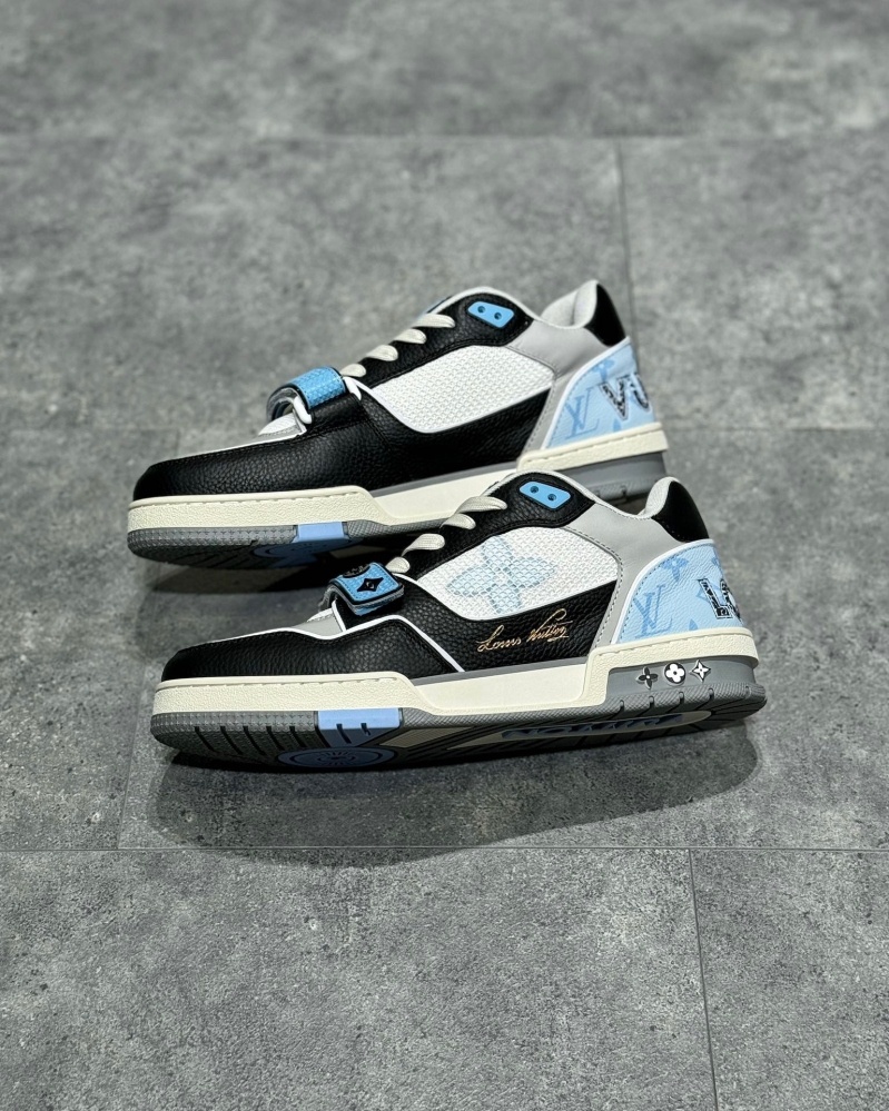 루이비통 LV 트레이너 스니커즈 모노그램 플라워 - 블루