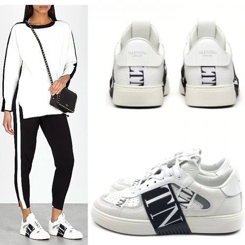 발렌티노 VLTN로고 밴딩 로우탑 스니커즈