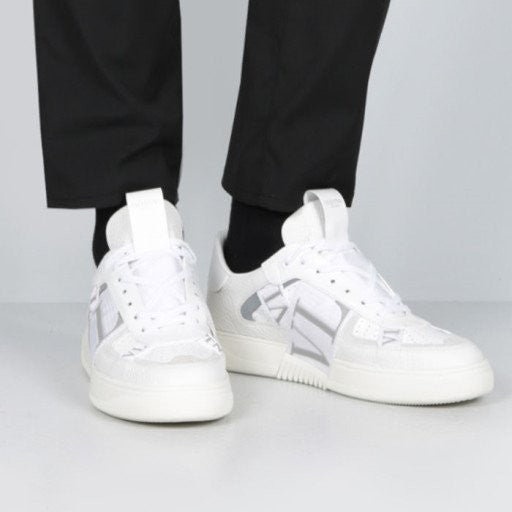 발렌티노 VLTN로고 밴딩 로우탑 스니커즈 화이트,그레이