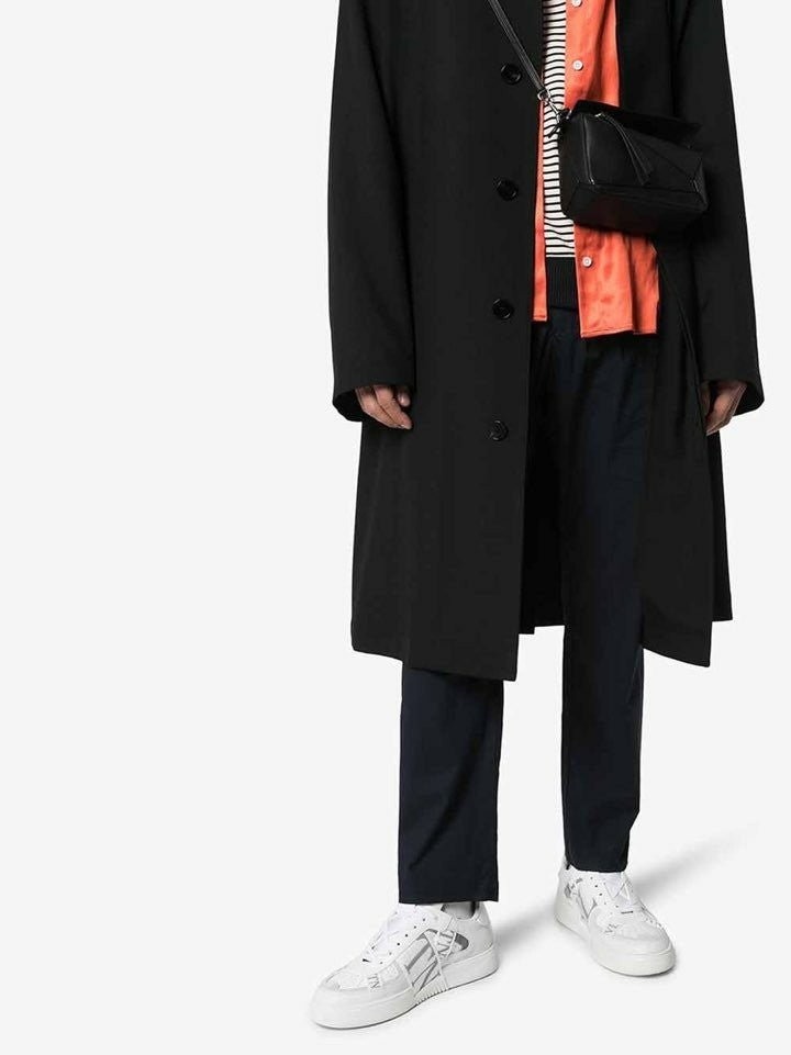 발렌티노 VLTN로고 밴딩 로우탑 스니커즈 화이트,그레이