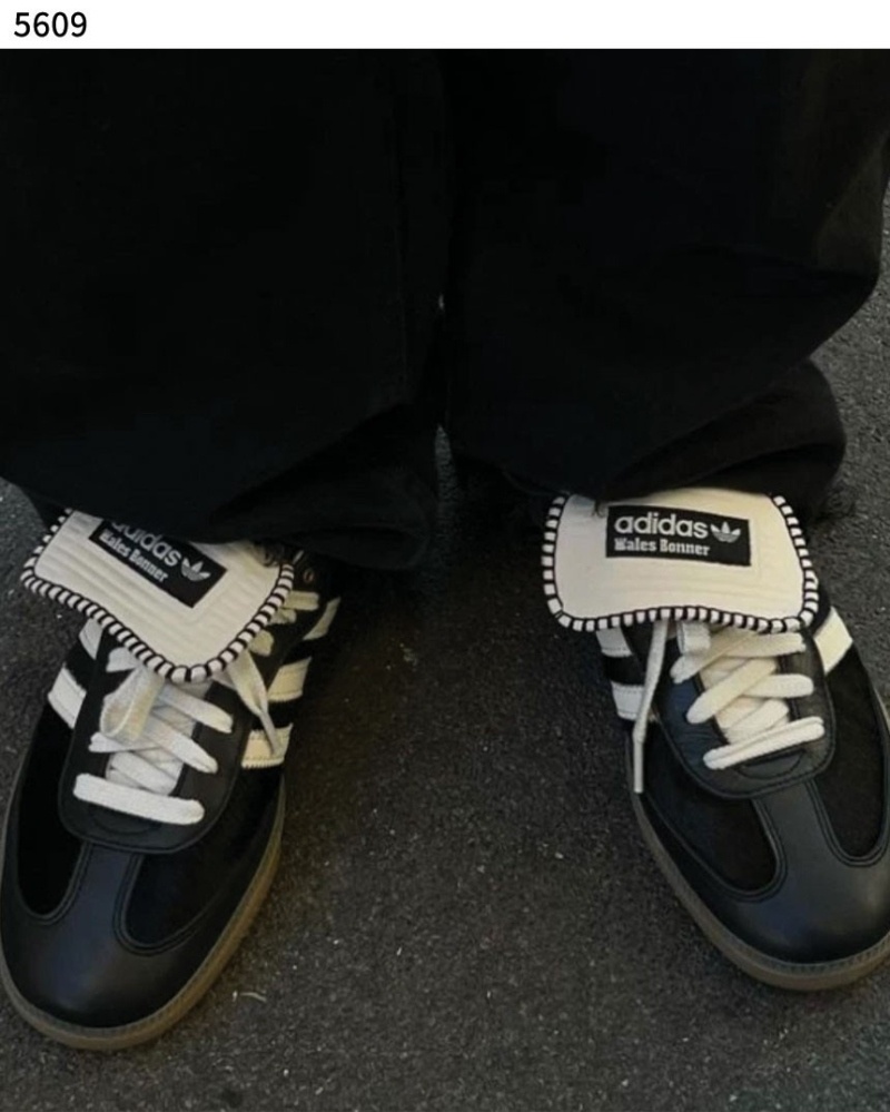 아디다스 x 웨일스 보너 포니 토널 삼바 코어 블랙 크림 화이트