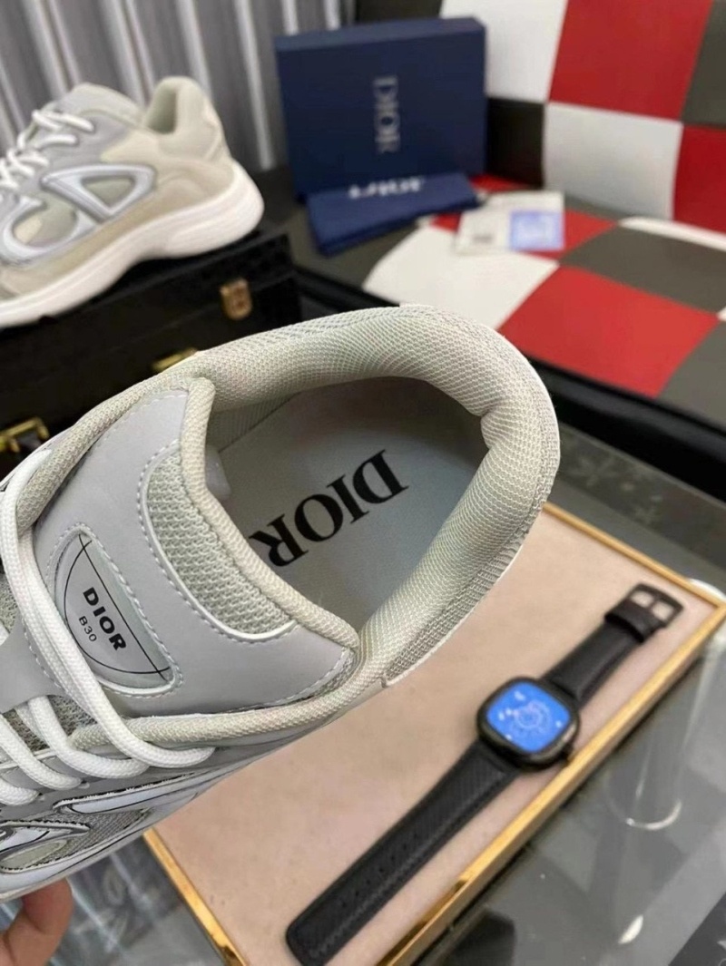 디올 B30 스니커즈 메쉬 테크니컬 패브릭 그레이