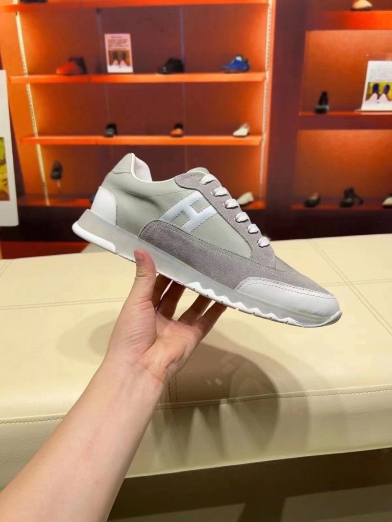 에르메스 트레일 스니커즈 카프스킨 & 멀티컬러 그리 쿼츠