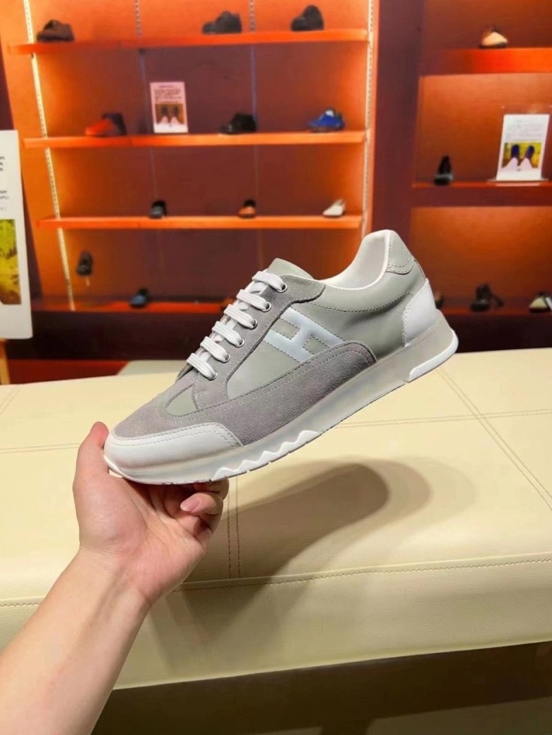 에르메스 트레일 스니커즈 카프스킨 & 멀티컬러 그리 쿼츠