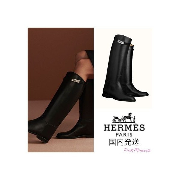 에르메스 여성 켈리 점핑부츠 - 블랙