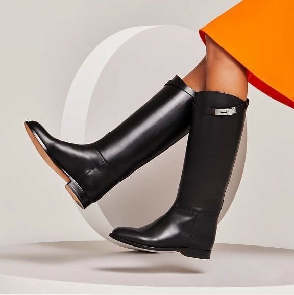 에르메스 여성 켈리 점핑부츠 - 블랙