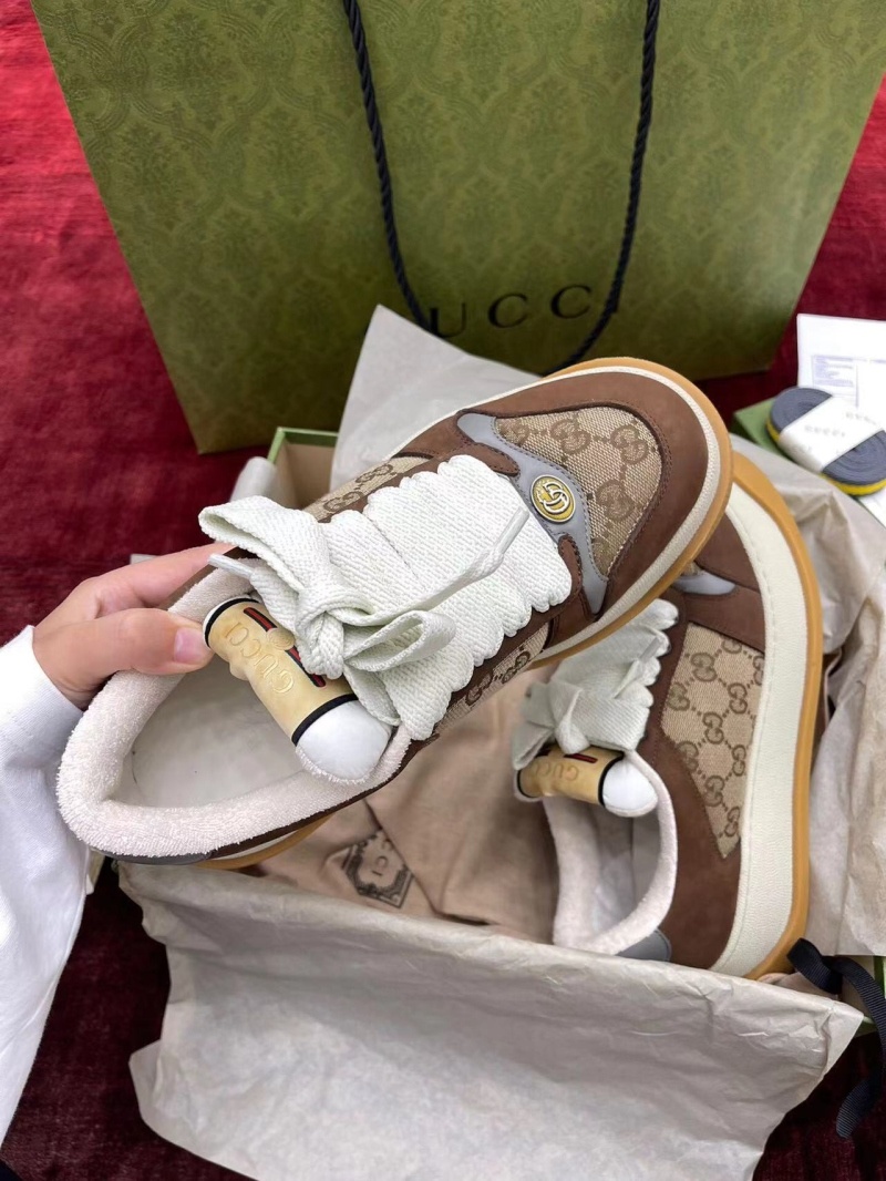 구찌 스크리너 GG 스니커즈 베이지 에보니 GG 캔버스