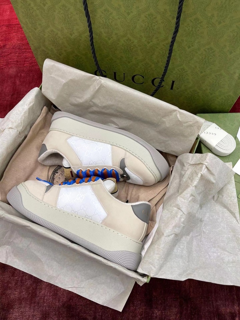 구찌 스크리너 GG 스니커즈 화이트 GG 캔버스