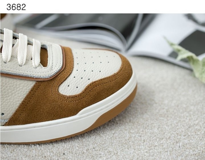 브루넬로쿠치넬리 카프스킨 스웨이드 배스킷 스니커즈 - 브라운