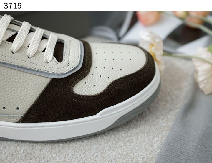 브루넬로쿠치넬리 카프스킨 스웨이드 배스킷 스니커즈 - 카키