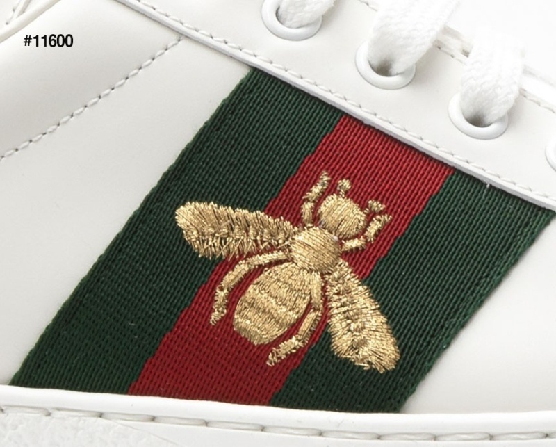 구찌 에이스 벌 자수 레더 스니커즈