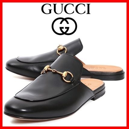 구찌 프린스타운 레더 홀스빗 뮬 -블랙