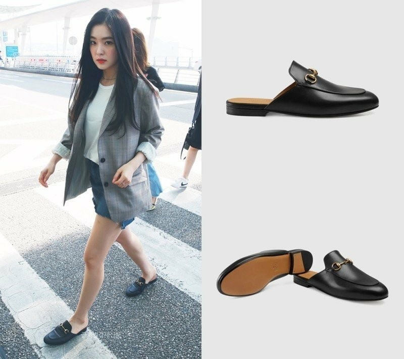 구찌 프린스타운 레더 홀스빗 뮬 -블랙