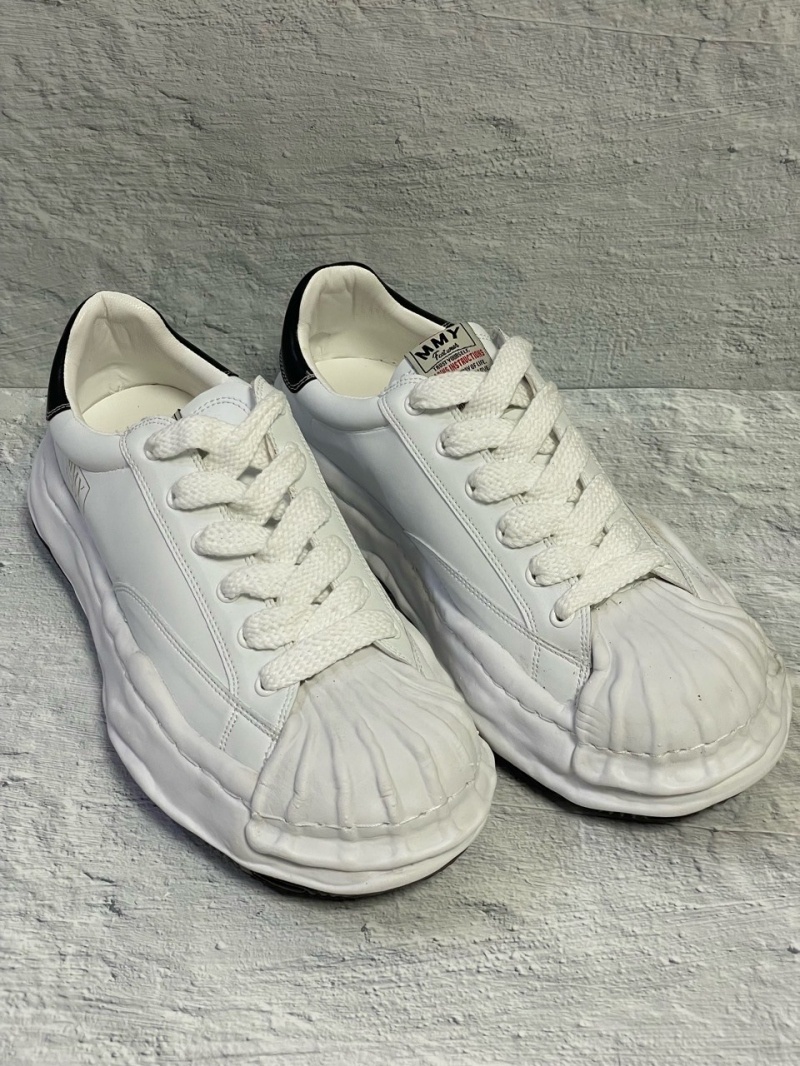 메종 미하라 야스히로 블레이키 OG솔 레더 로우탑 스니커즈 -화이트