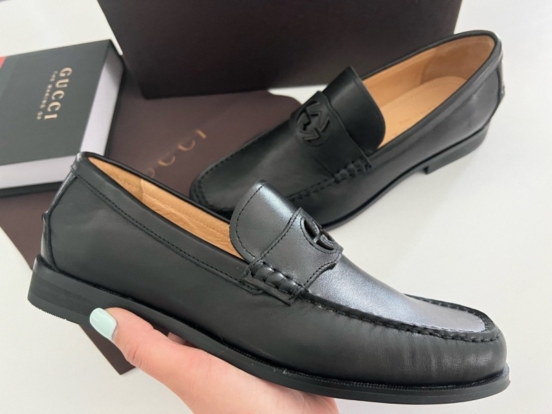 구찌 인터로킹 G래더 로퍼 -블랙