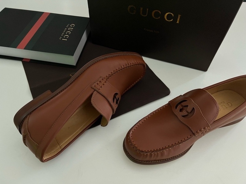 구찌 인터로킹 G래더 로퍼 -브라운