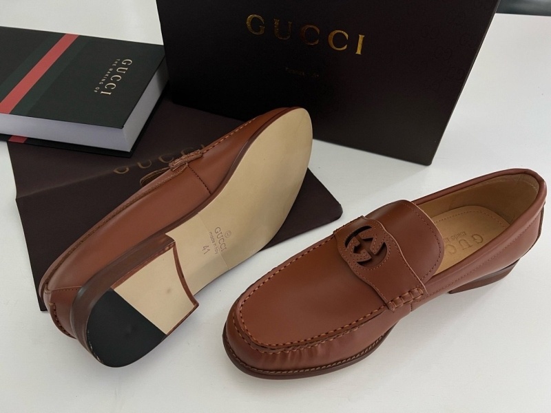 구찌 인터로킹 G래더 로퍼 -브라운