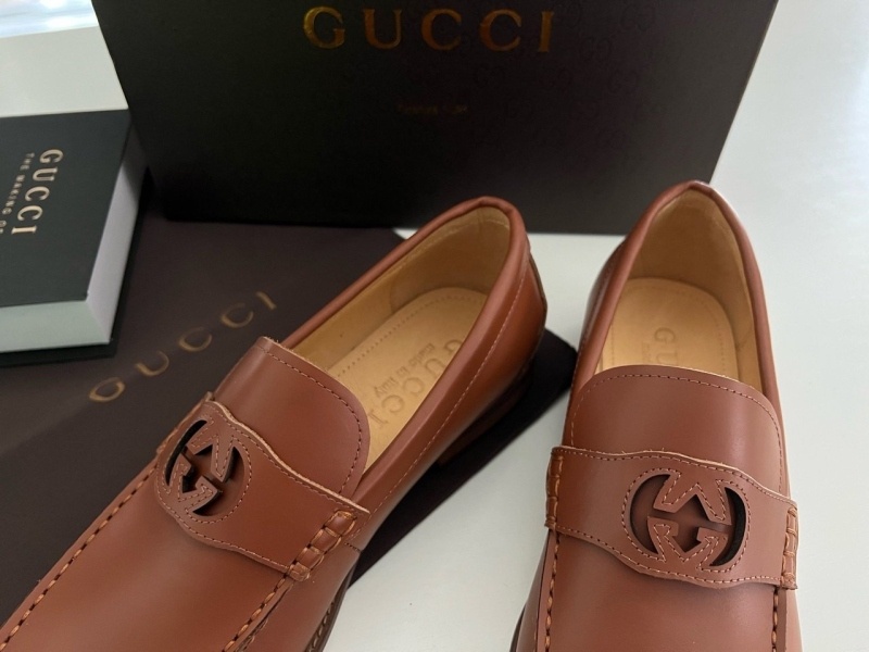 구찌 인터로킹 G래더 로퍼 -브라운