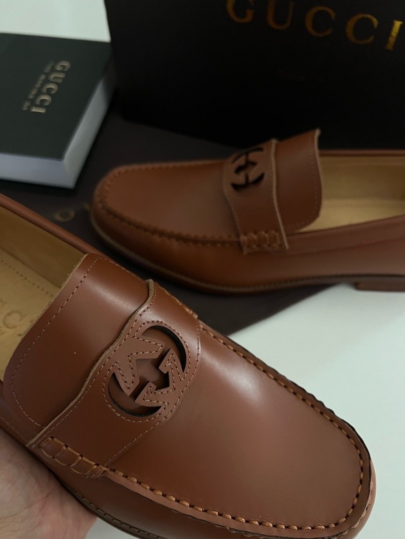 구찌 인터로킹 G래더 로퍼 -브라운