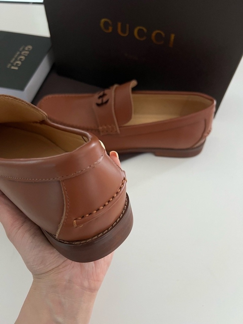 구찌 인터로킹 G래더 로퍼 -브라운