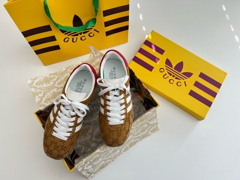 아디다스 x 구찌 GG캔버스 가젤 오리지널 스니커즈 - 옐로우/화이트