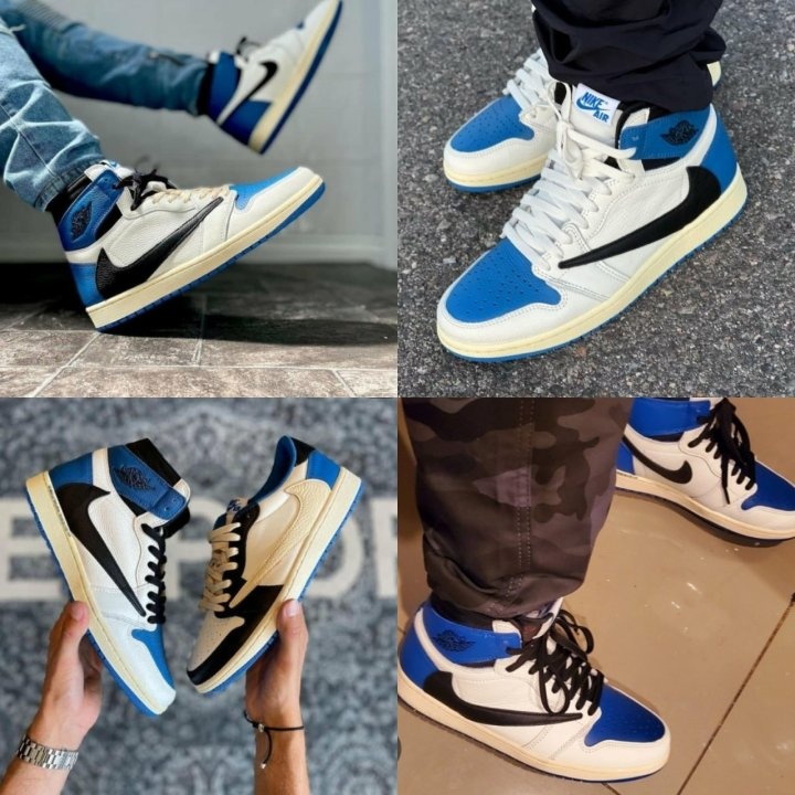 나이키 x 조던1 x 트래비스스캇 x 프라그먼트 레트로 하이탑 밀리터리 블루