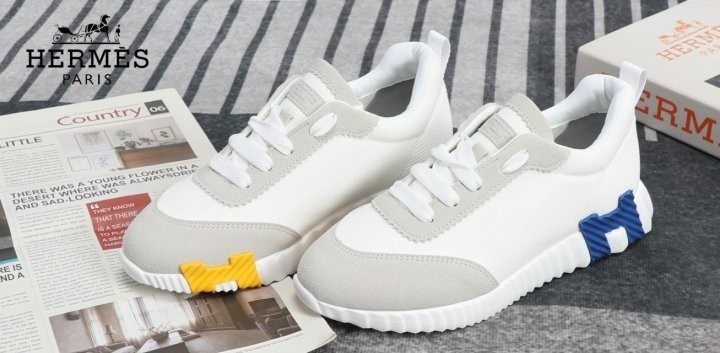 에르메스 바운싱 스니커즈 ( 화이트 블루 & 옐로우 )