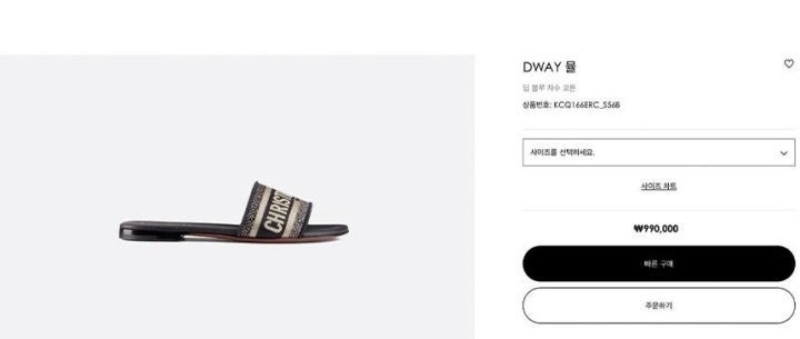 디올 디웨이 오블리크 뮬 슬리퍼