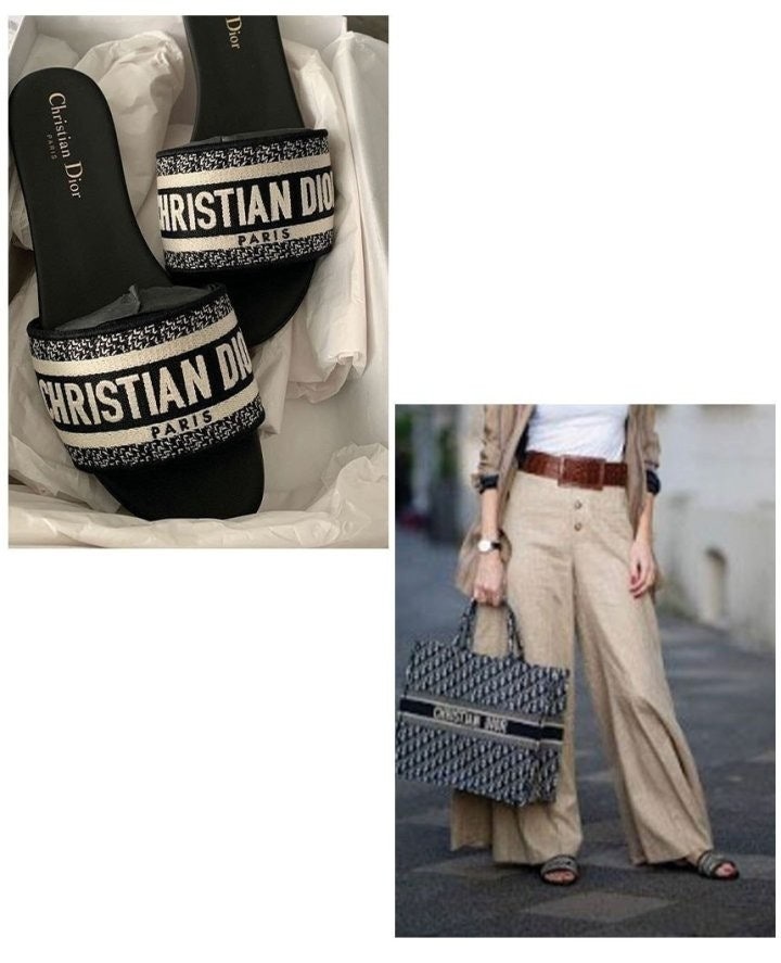 디올 디웨이 오블리크 뮬 슬리퍼