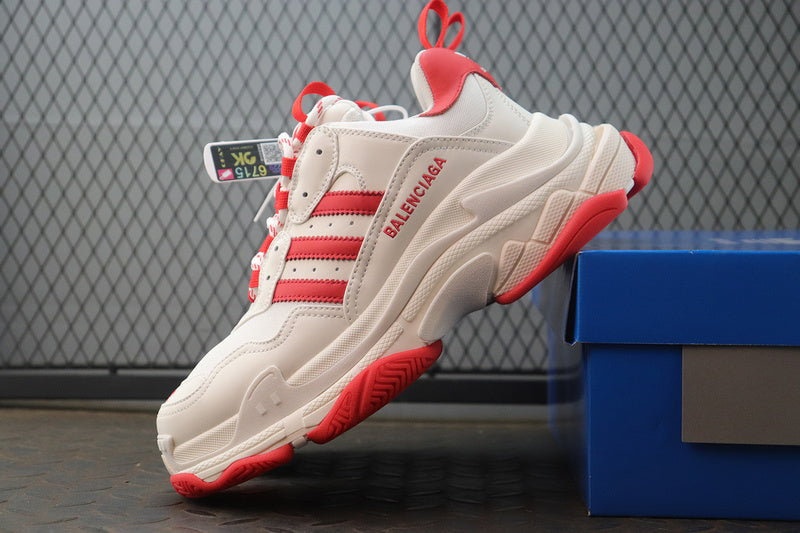 발렌시아가 x 아디다스 트리플 S 스니커즈 화이트 레드