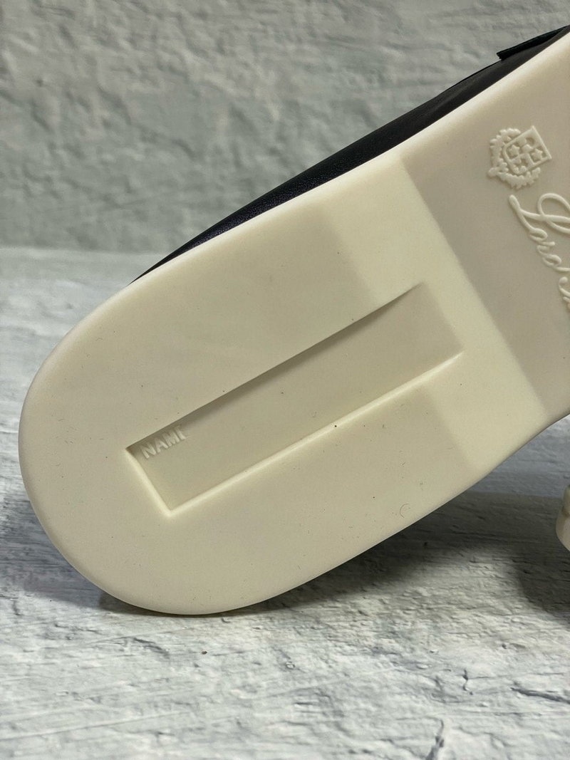 로로피아나 참스 레더 로퍼 - 블랙