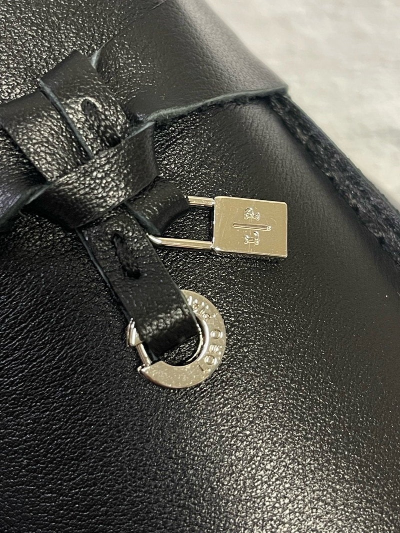 로로피아나 참스 레더 로퍼 - 블랙