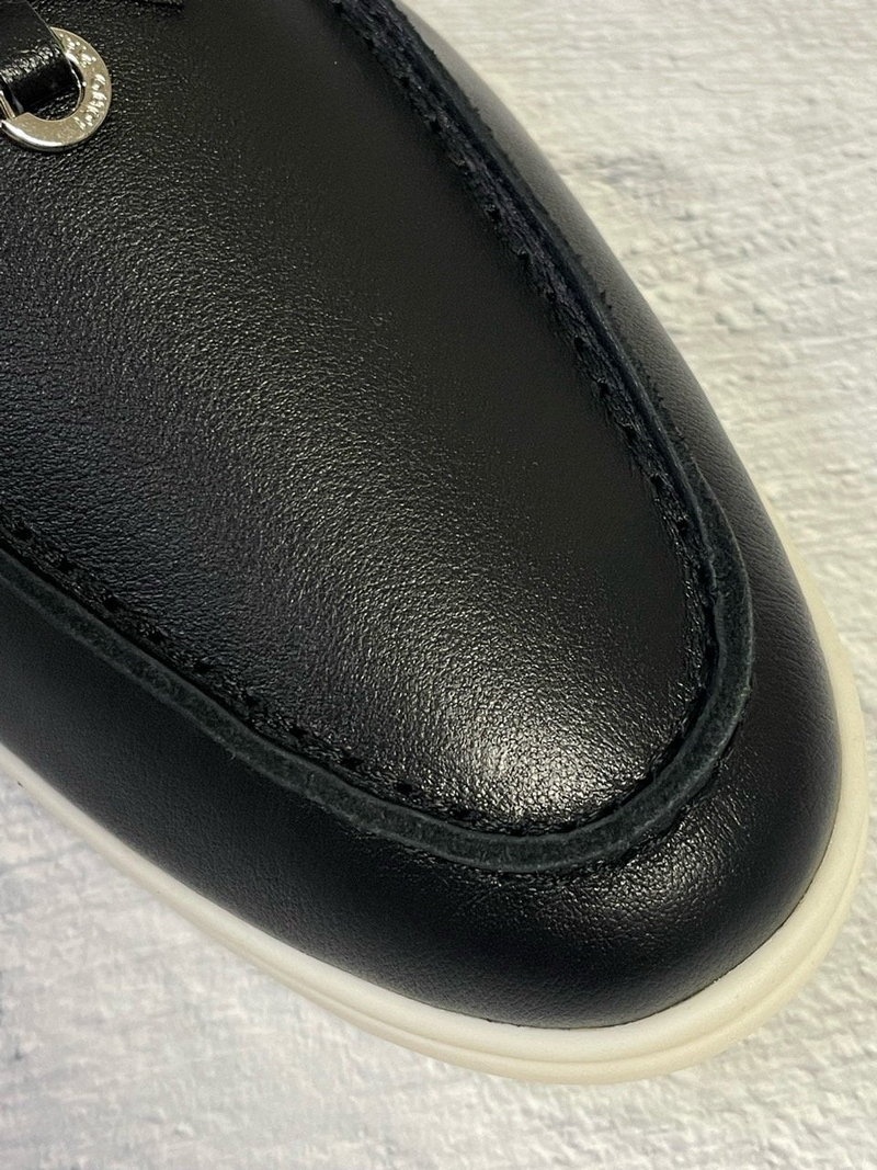 로로피아나 참스 레더 로퍼 - 블랙