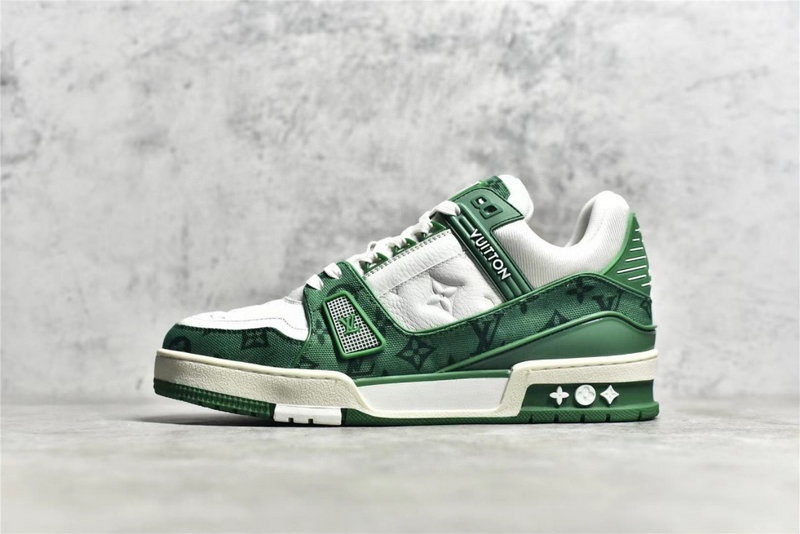루이비통 LV 트레이너 스니커즈 모노그램 데님 - 그린
