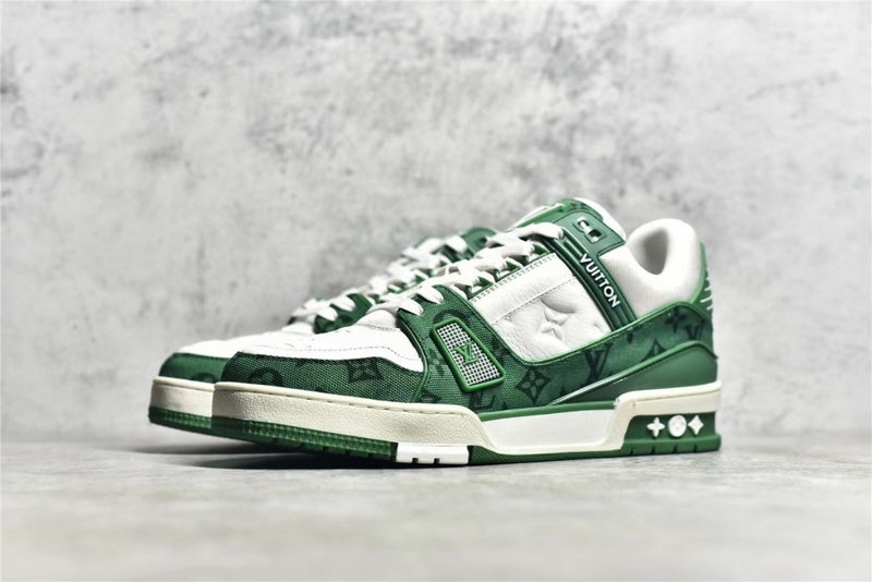 루이비통 LV 트레이너 스니커즈 모노그램 데님 - 그린